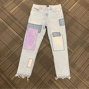 BDG Dad Slim Taper Fit Patchwork High Waist Jeans for Women. Size 33.